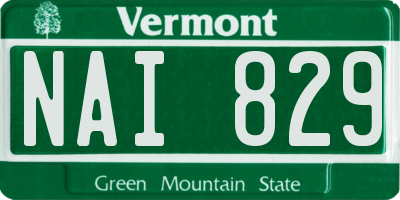 VT license plate NAI829