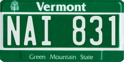 VT license plate NAI831