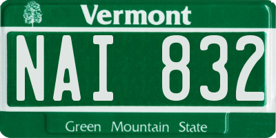 VT license plate NAI832
