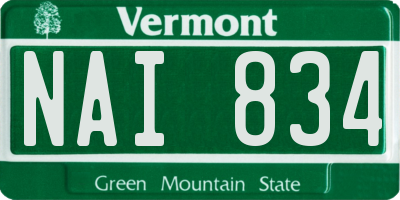 VT license plate NAI834