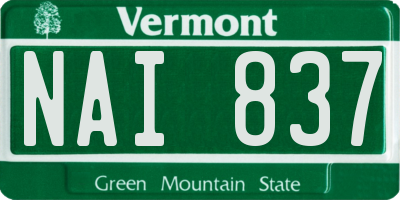 VT license plate NAI837