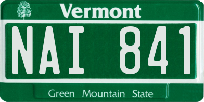 VT license plate NAI841