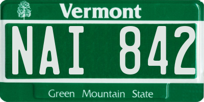 VT license plate NAI842