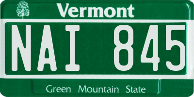 VT license plate NAI845