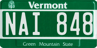 VT license plate NAI848