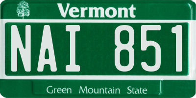 VT license plate NAI851