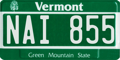 VT license plate NAI855
