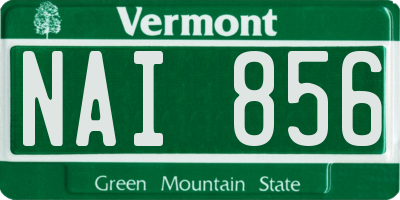 VT license plate NAI856