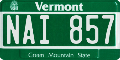 VT license plate NAI857