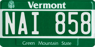 VT license plate NAI858