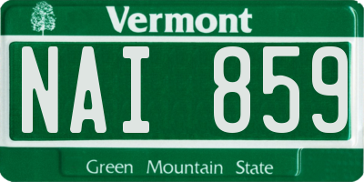 VT license plate NAI859
