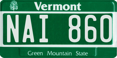 VT license plate NAI860