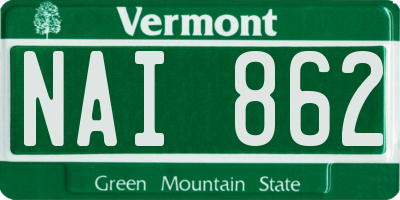 VT license plate NAI862