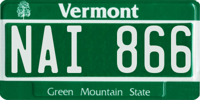 VT license plate NAI866