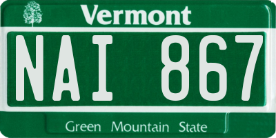 VT license plate NAI867