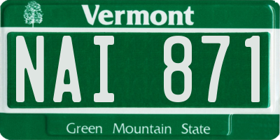 VT license plate NAI871