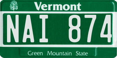 VT license plate NAI874