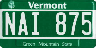 VT license plate NAI875