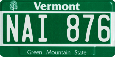 VT license plate NAI876