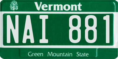 VT license plate NAI881