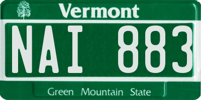 VT license plate NAI883