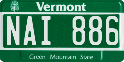 VT license plate NAI886