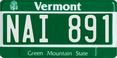 VT license plate NAI891