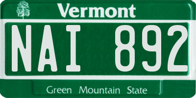 VT license plate NAI892