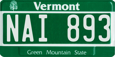VT license plate NAI893