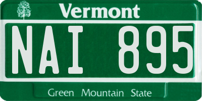 VT license plate NAI895