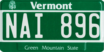 VT license plate NAI896
