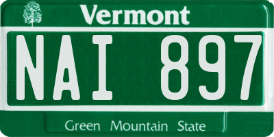 VT license plate NAI897