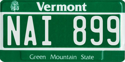 VT license plate NAI899