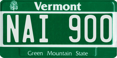 VT license plate NAI900