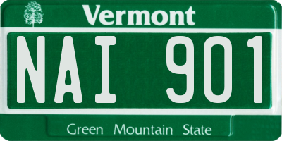 VT license plate NAI901