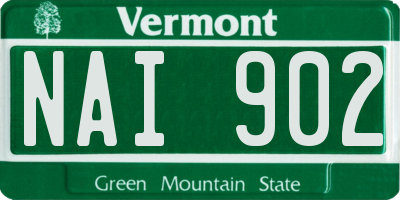 VT license plate NAI902