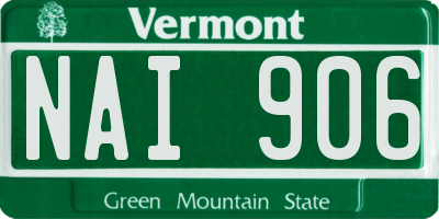 VT license plate NAI906