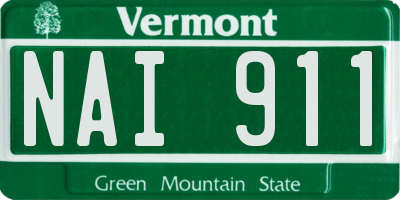 VT license plate NAI911