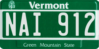 VT license plate NAI912