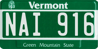 VT license plate NAI916