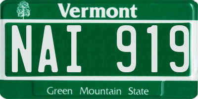 VT license plate NAI919
