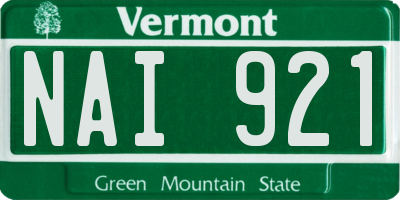 VT license plate NAI921