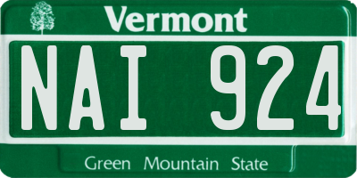 VT license plate NAI924