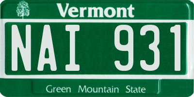 VT license plate NAI931