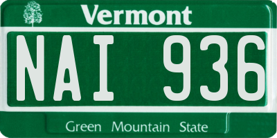 VT license plate NAI936