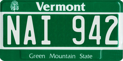 VT license plate NAI942