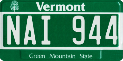VT license plate NAI944
