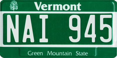 VT license plate NAI945