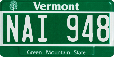 VT license plate NAI948