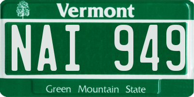 VT license plate NAI949